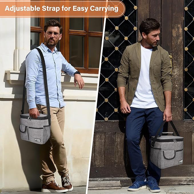 Tirrinia Insulated Large Lunch Bag for Women Men, Leakproof Lunch Box Containers for Adults, Work, School, Soft Lunchbox for Kids, Boys, Adult Cooler Bag for Picnic, Hiking,Beach
