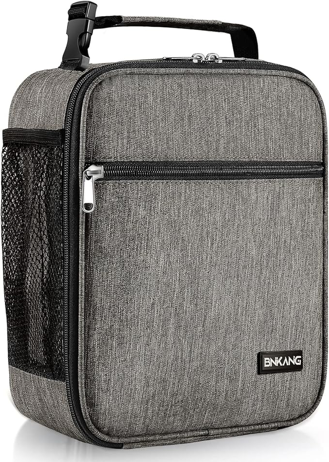 Lunch Box Insulated Lunch Bag - Durable Small Lunch Bag Reusable Adults Tote Bag Lunch Box for Adult Men Women (Dark Gray)