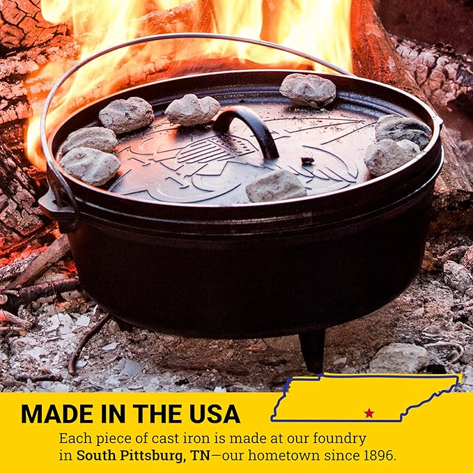 Lodge Boy Scouts of America Cast Iron Camp Dutch Oven, Pre-Seasoned, 6-Quart