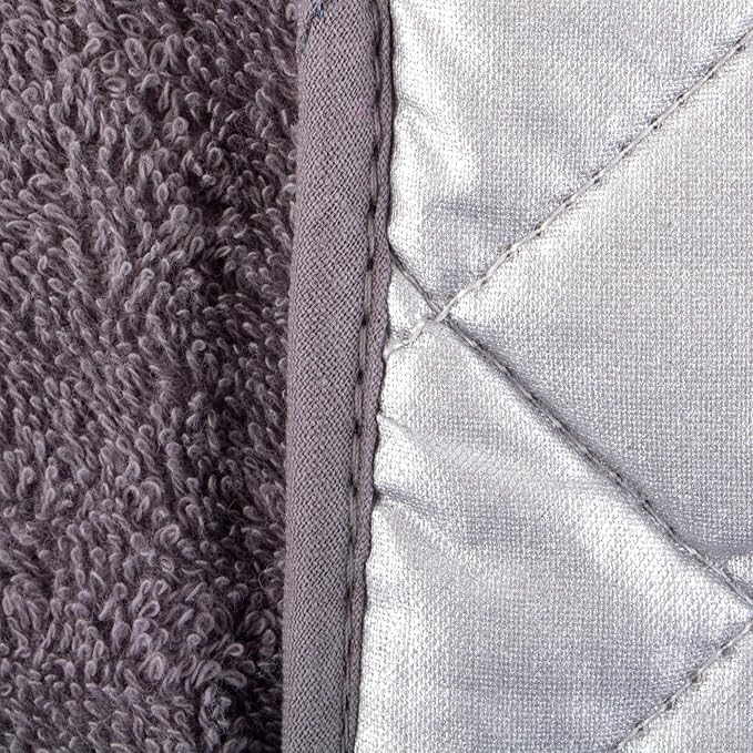 DII Basic Terry Collection 100% Cotton Quilted, Double Mitt, Gray