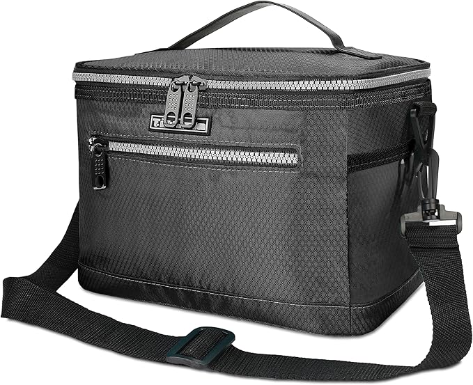Tirrinia Insulated Lunch Box for Men/Women, Leakproof Lunch Bag for School Work, Large Lunch Tote Kids Boys Girls Back to School, Soft Reusable Cooler Office Picnic Beach Camping with Shoulder Strap