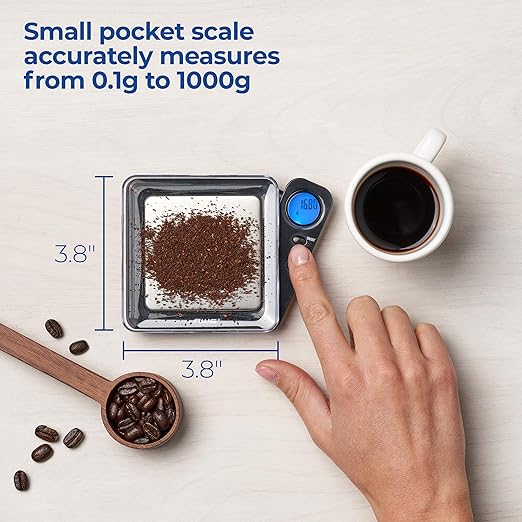 American Weigh Scales Blade Series Digital Pocket Gram Scale 1000g x 0.1g | Precision Mini Scale 0.1g Accuracy, Pocket Scale for Kitchen, Gold, Gems & Coin Scale, Smart Digital & Compact Scale