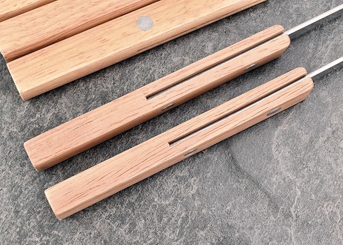 22-Inch Large Metal Barbecue Skewers,HONSHEN Heavy Stainless Steel 3/8 Inch Wide Blade with Hardwood Handle Long Flat BBQ Skewers for Grilling Meat,Chicken,Shrimp,Vegetables-Set of 12 (22 INCH)