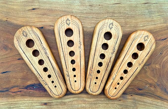 Handmade Cherry Hardwood Herb Stripper – Multi-Size Holes for Rosemary, Thyme, Oregano – Artisanal Kitchen Tool from Central Kentucky Woodshop, Food-Safe Finish