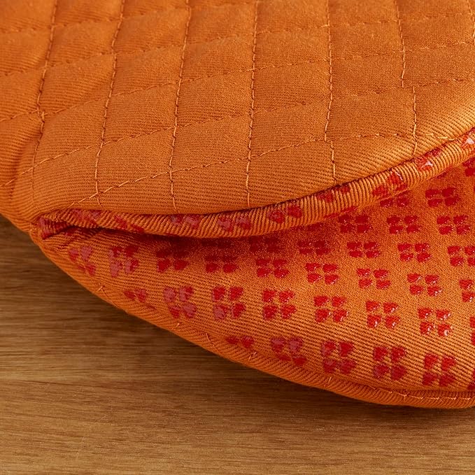 KitchenAid Asteroid Mini Oven Mitt Set, 5.5"x8", Honey Orange, 2 Piece