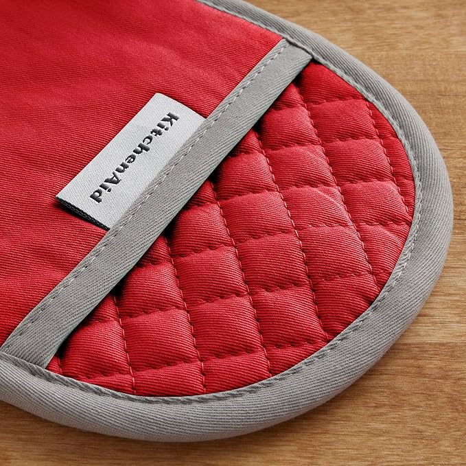 KitchenAid Asteroid Pot Holder 2-Pack Set, Fire Red, 6.5"x10"