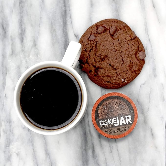 Cookie Jar Double Chocolate Chunk Flavored Coffee Pods for Keurig K Cup Brewers, 40 Count – Rich Chocolate Flavor in Every Cup, Perfect for Dessert Lovers