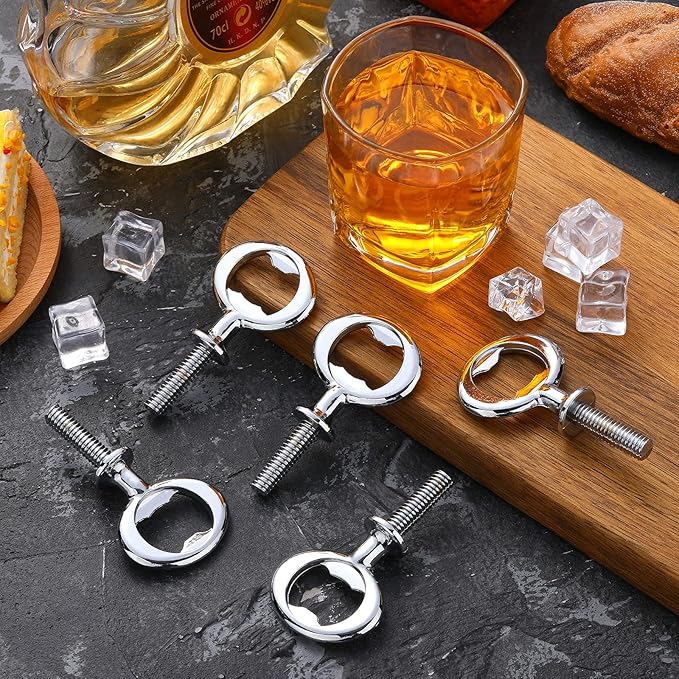 Metal Bottle Opener Kit Blank Bottle Opener Stainless Steel Open Inserts Hardware for Wedding Wine Party DIY Project Craft Wood Turning(Silver,60 Pcs)
