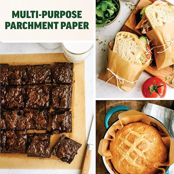 Zenlogy 12x12 Parchment Paper Squares (200 Sheets), Unbleached, High Heat, Non-stick, Pre-cut Baking Paper for Dehydrator, Ninja Foodi Flip Air Fryer, Toaster Oven, and so much more.