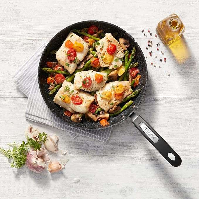Starfrit The Rock 20cm (8") Non-Stick Fry Pan - Durable Forged Aluminum - Oven Safe - PFOA Free - Easy to Clean - Black