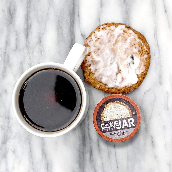 Cookie Jar Iced Oatmeal Flavored Coffee Pods for Keurig K Cup Brewers, 40 Count – Tasty Oatmeal Cookie Flavor in Every Sip, Ideal for a Sweet Coffee Break