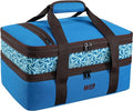 MIER Insulated Double Casserole Carrier Bag Thermal Lunch Tote for Lasagna Lugger, Potluck Parties, Picnic, Beach, Fits 9 x 13 Inches Baking Dish, Casserole Dish, Expandable by Mid Zipper, Blue