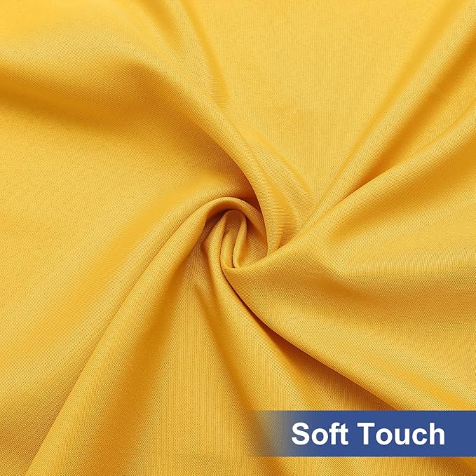 homing Rectangle Table Cloth Cover, Waterproof Polyester Elastic Fitted Tablecloth, Fits for 8 Foot Folding Tables, Washable Table Protector for Fall, Thanksgiving (Mustard Yellow, 30" x 96")