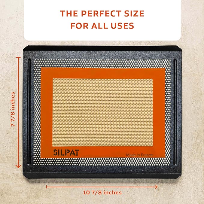 Silpat Premium Non-Stick Silicone Baking Mat, Toaster Oven Size, 7-7/8 x 10-7/8, Tan