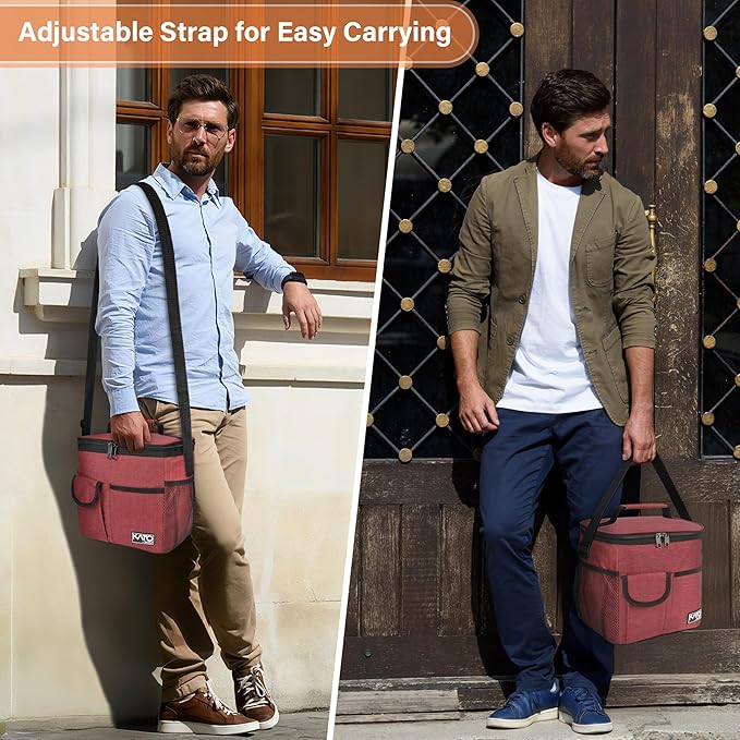 Tirrinia Insulated Large Lunch Bag for Women Men, Leakproof Lunch Box Containers for Adults, Work, School, Soft Lunchbox for Kids, Boys, Adult Cooler Bag for Picnic, Hiking,Beach