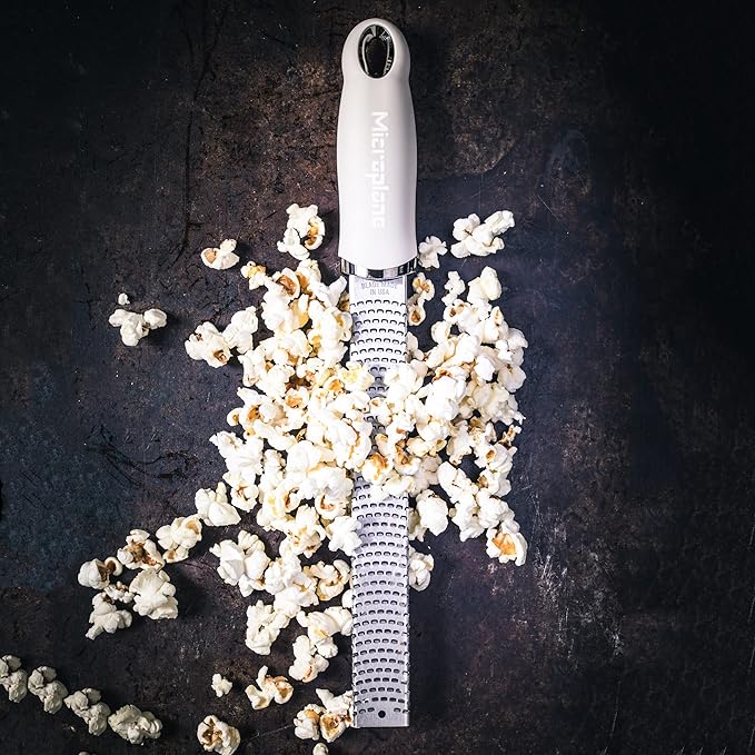 Microplane Zester Grater in Cashmere Beige for Citrus Fruits, Hard Cheese, Ginger, Chocolate and Nutmeg with Fine Stainless Steel Blade - Made in USA