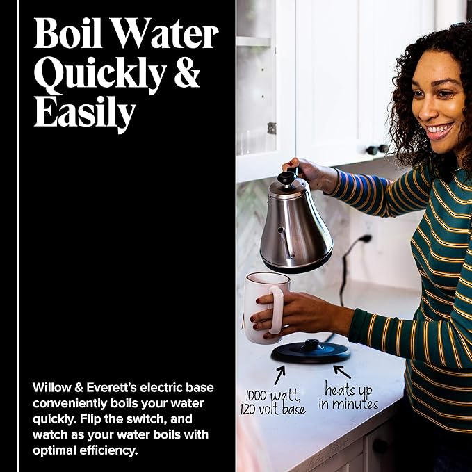 Electric Gooseneck Kettle - 0.8L, 120 Volt, Stainless Steel Electric Tea Kettle - Water Pot Heater/Warmer, Coffee & Tea