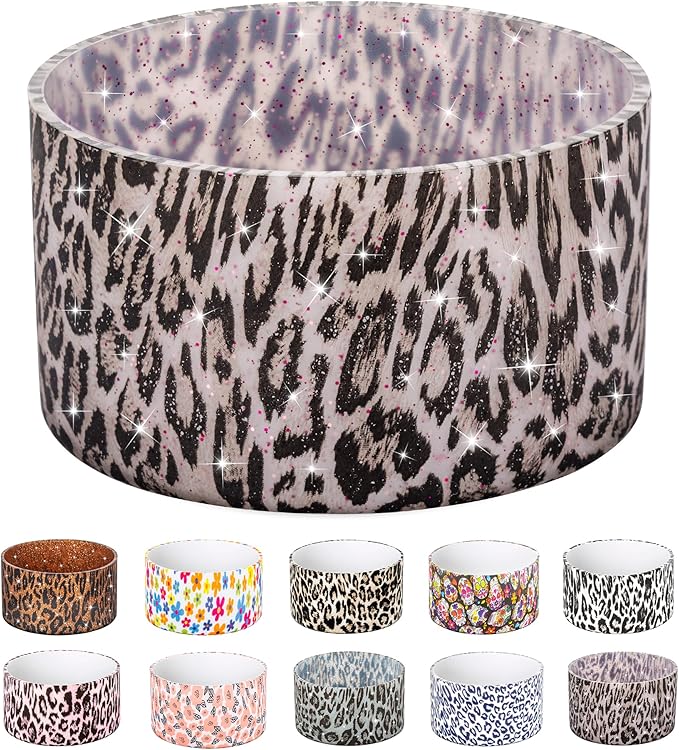 Silicone Boot for Stanley Quencher Tumbler 20/30/40 oz & Stanley IceFlow 20/30oz,Owala 24/40 oz, Cup Boot Sleeve 40oz Bottom Protector for Bottom Size 2.8-2.95" Cups&Bottles BPA-Free(Amethyst Leopard)