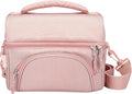 Bentgo Deluxe Lunch Bag - Durable and Insulated Lunch Tote with Zippered Outer Pocket, Internal Mesh Pocket, Padded & Adjustable Straps, & 2-Way Zippers - Fits Most Lunch Boxes (Blush)