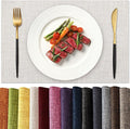 KXN Placemats Set of 8, Dual-Layer Thickened Faux Linen Table Mats, Heat Resistant & Wrinkle-Free, Machine Washable Cloth Place Mats for Kitchen Dining Indoor Outdoor (Cream Beige)