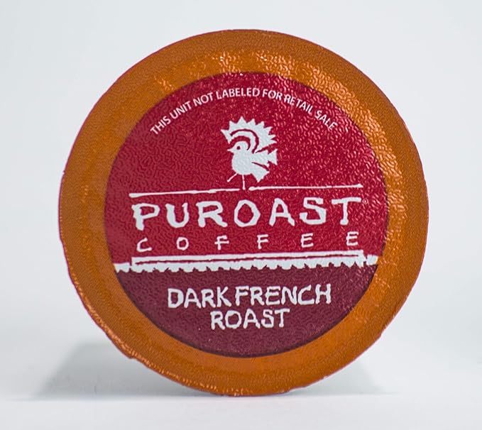 Puroast Low Acid Coffee | French Roast Single Serve Pods | Dark Roast | High Antioxidants & High pH |No Bitter Aftertaste | Reduced Heartburn & GERD Friendly | 12 Count - Compatible with Keurig Brewer