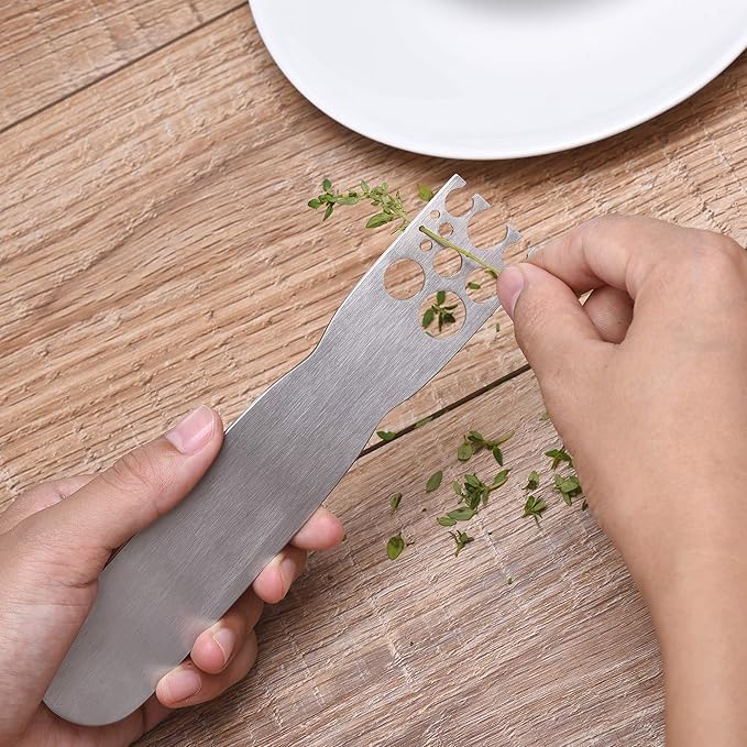 Herb Stripper, Stainless Steel herb Leaf Zip Tool for Kale, Chard, Collard Greens, Thyme and Rosemary