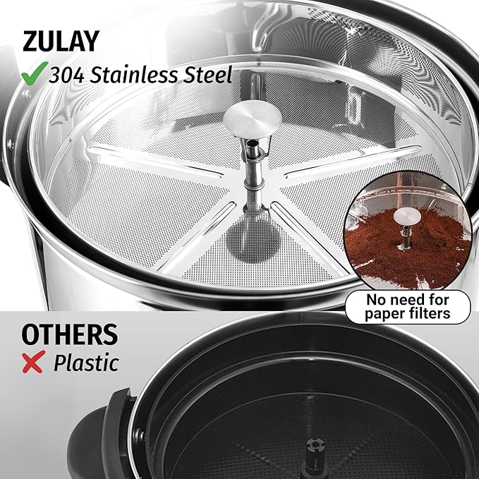 Zulay Kitchen Commercial Grade Coffee Maker Hot Water Urn -Silver