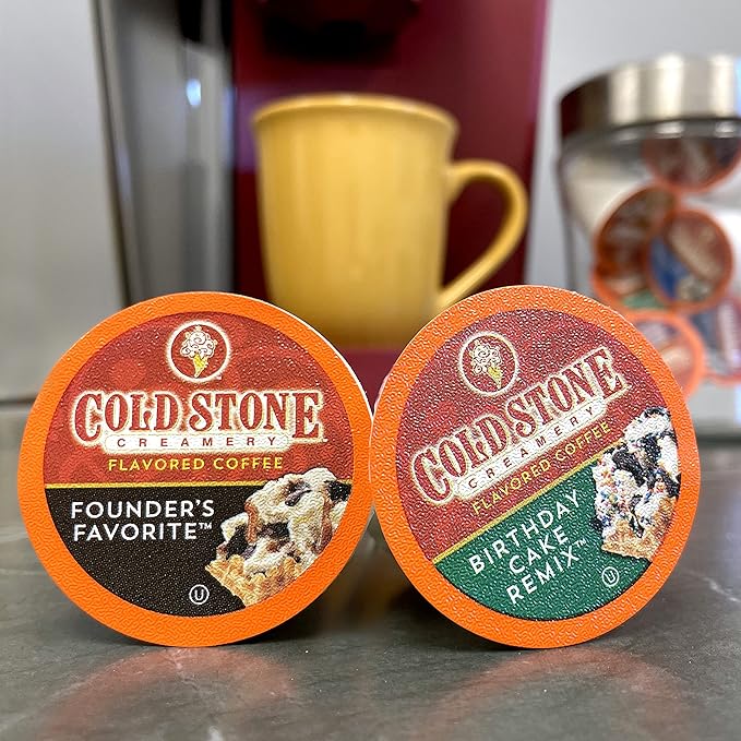 Cold Stone Creamery Beverages Coffee Pods Compatible with K Cup Brewers Including 2.0 - Ice Cream Flavored Assorted Variety Pack, 40 Count