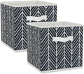 DII Non Woven Storage Collection Polyester Herringbone Bin, Small Set of 2, Black, 2 Piece