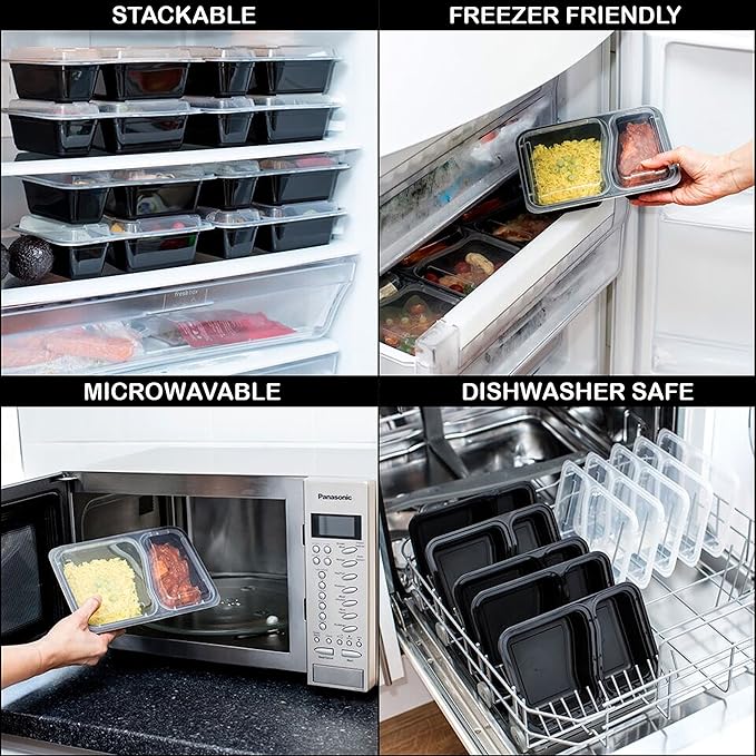 Igluu Meal Prep Containers Reusable (30 Pack) – Food Containers with Lids – Stackable, Microwave, Freezer & Dishwasher Safe – 28oz/828ml – 1 Compartment – BPA-Free