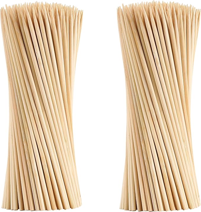 1000 PCS Bamboo Skewers, 6 Inch Wooden Skewer for Appetizers, Fruit, Kebabs, Grilling Barbecue, Mini Burger, Sausage, Cocktail Picks for Drinks, Long Toothpicks, Food Sticks Natural, Kitchen Gadget
