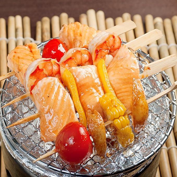 6 Inch Bamboo Skewers 200 PCS Wooden Skewers Sticks for Fruit Kabobs, Yakitori Chicken, Appetizers (6 Inch)