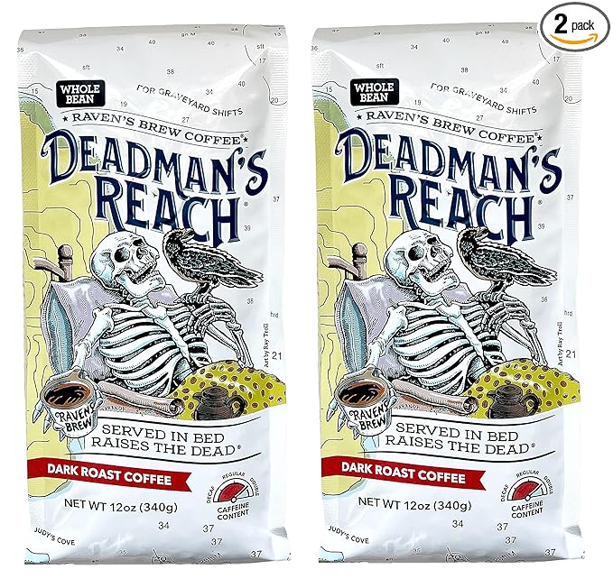 Raven's Brew Coffee High Caffeine Coffee Dark Roast Whole Bean – Deadman's Reach 2-pack of 12oz