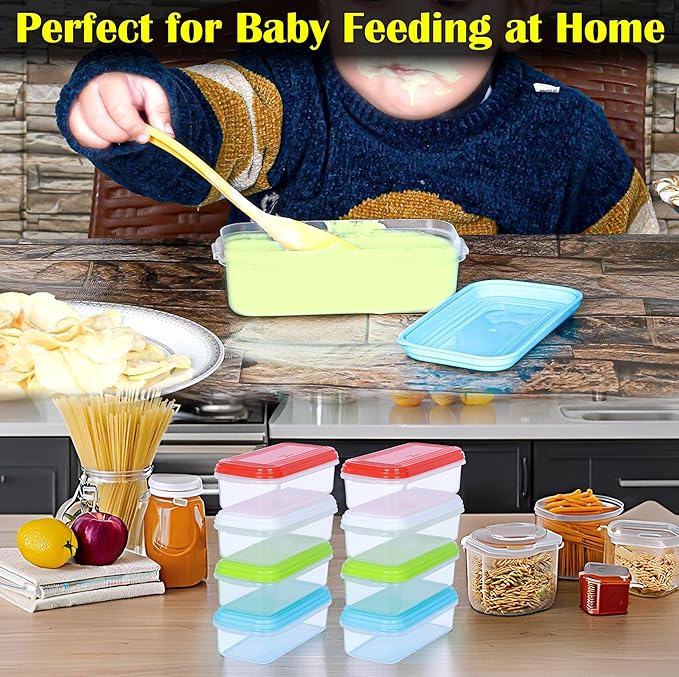 ARSUK Small Food Storage Containers with Lids 8.5 fl oz, 8-Pk - 1 Cup Plastic Reusable Storage Containers for Sauce, Sides, Snacks, Meal Prep - Leakproof - Microwave, Freezer & Dishwasher Safe