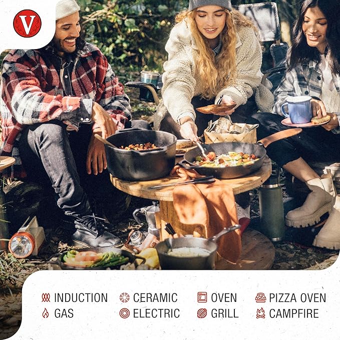 Victoria 2-Quart Cast Iron Dutch Oven with Lid and Dual Handles, Seasoned with Flaxseed Oil, Made in Colombia