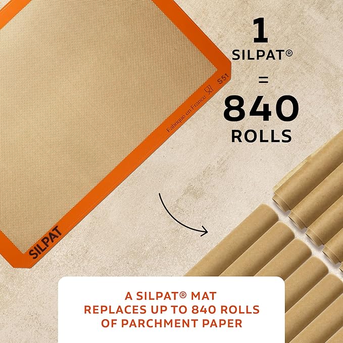 Silpat Premium Non-Stick Silicone Baking Mat, 3/4 Sheet, Cream