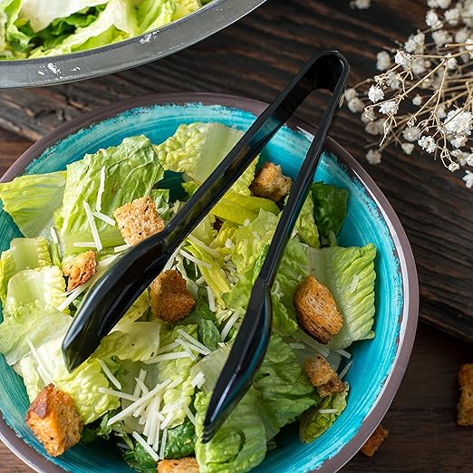 Carlisle FoodService Products 460603 Carly Salad Tong, 6" Salad Tong, Black, 1 Pack