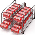 Simple Houseware Stackable Beverage Soda Can Dispenser Organizer Rack, Bronze - 2 Pack