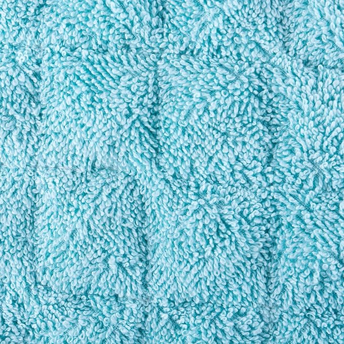 DII Basic Terry Collection 100% Cotton Quilted, Oven Mitt, Aqua, 2 Piece