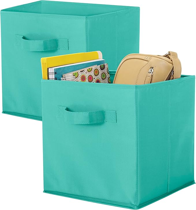 Whitmor Turquoise Set of 2-10 x 10 x 10 inches Collapsible Cubes, 2 Pack