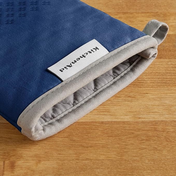 KitchenAid Asteroid Oven Mitt Set, 7"x12.5", Blue Willow, 2 Piece