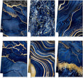 Boyiee Set of 6 Marble Kitchen Towels Blue Gold Hand Modern Absorbent Soft Decorative Dish Tea Towels 24 x 16 Inches Kitchen Gifts for Farmhouse Bathroom Decorations
