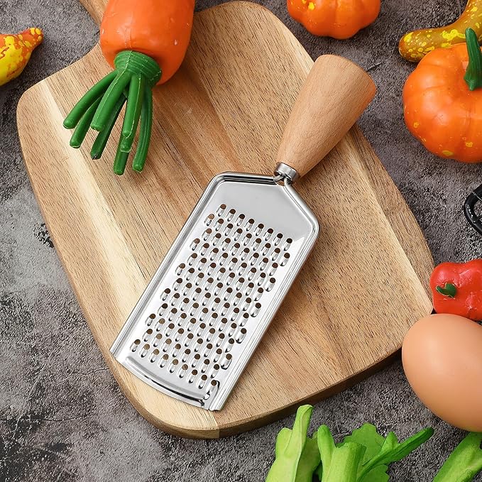 Ciieeo Cheese Grater Vegetable Zester Vegetable Cutter Slicer Professional Grater Handheld Grater Flat Grater Potato Peelers Vegetable Slicing Tools Stainless Steel Salad To Rotate Wooden