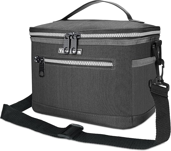 Tirrinia Insulated Lunch Box for Men/Women, Leakproof Lunch Bag for School Work, Large Lunch Tote Kids Boys Girls Back to School, Soft Reusable Cooler Office Picnic Beach Camping with Shoulder Strap