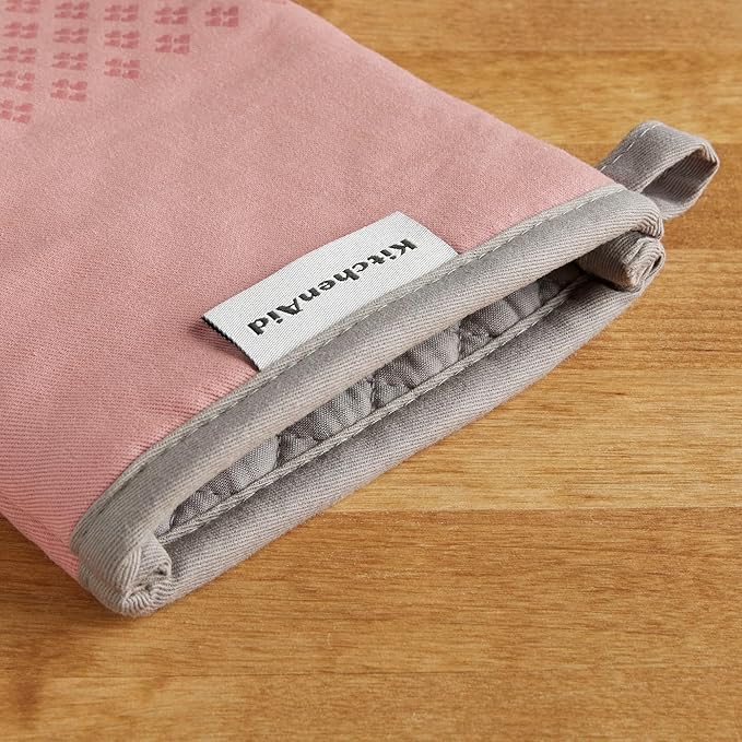 KitchenAid Asteroid Oven Mitt Set, 7"x12.5", Dried Rose, 2 Piece