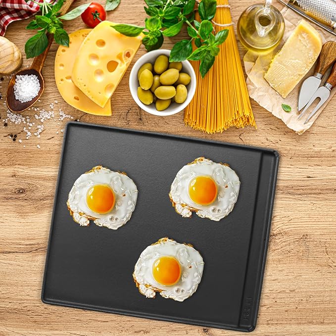 2-in-1 Reversible 15” x 12.8” Pre-Seasoned Cast Iron Cooking Griddle for Gas Stove/Charcoal/Electric/Propane/Gas Grill, Flat Griddle Top Plate for Broil King Crown and Signet Series Grill