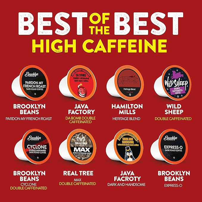 Best of the Best Pods, Variety Pack for Keurig K Cup Brewers, - Strong and Regular Coffee Lovers, Great Gift - 5 Cups of Each, High Caffeine Coffee, 40 Count