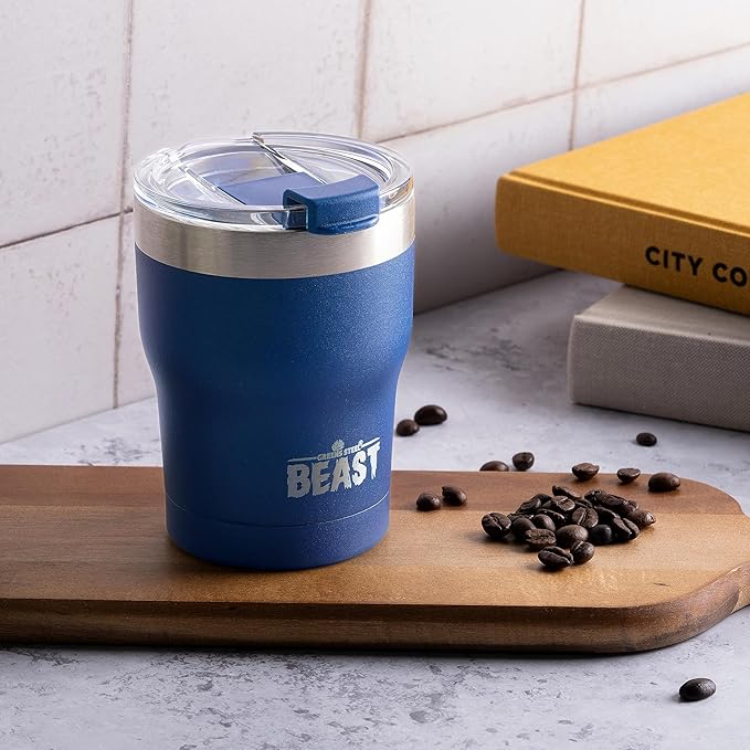 Beast 10 oz Tumbler Stainless Steel Vacuum Insulated Coffee Ice Cup Double Wall Travel Flask (Royal Blue)