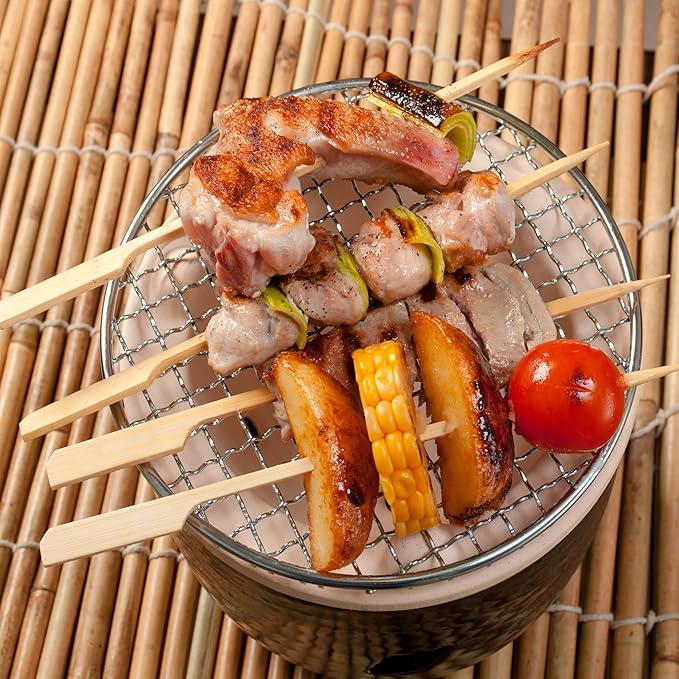 8 Inch Bamboo Skewers 200 PCS Kabob Skewers Grilling Bamboo Sticks for Fruit Kabobs Wooden Paddle for BBQ (8 Inch)