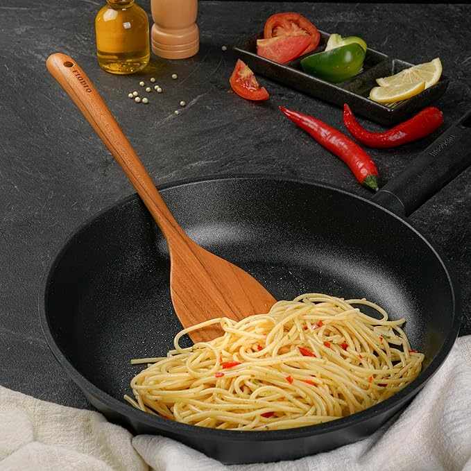 Teak Wooden Spatula for Cooking – Handcrafted Non-Stick Kitchen Utensil with Comfort Grip & Microfiber Cloth